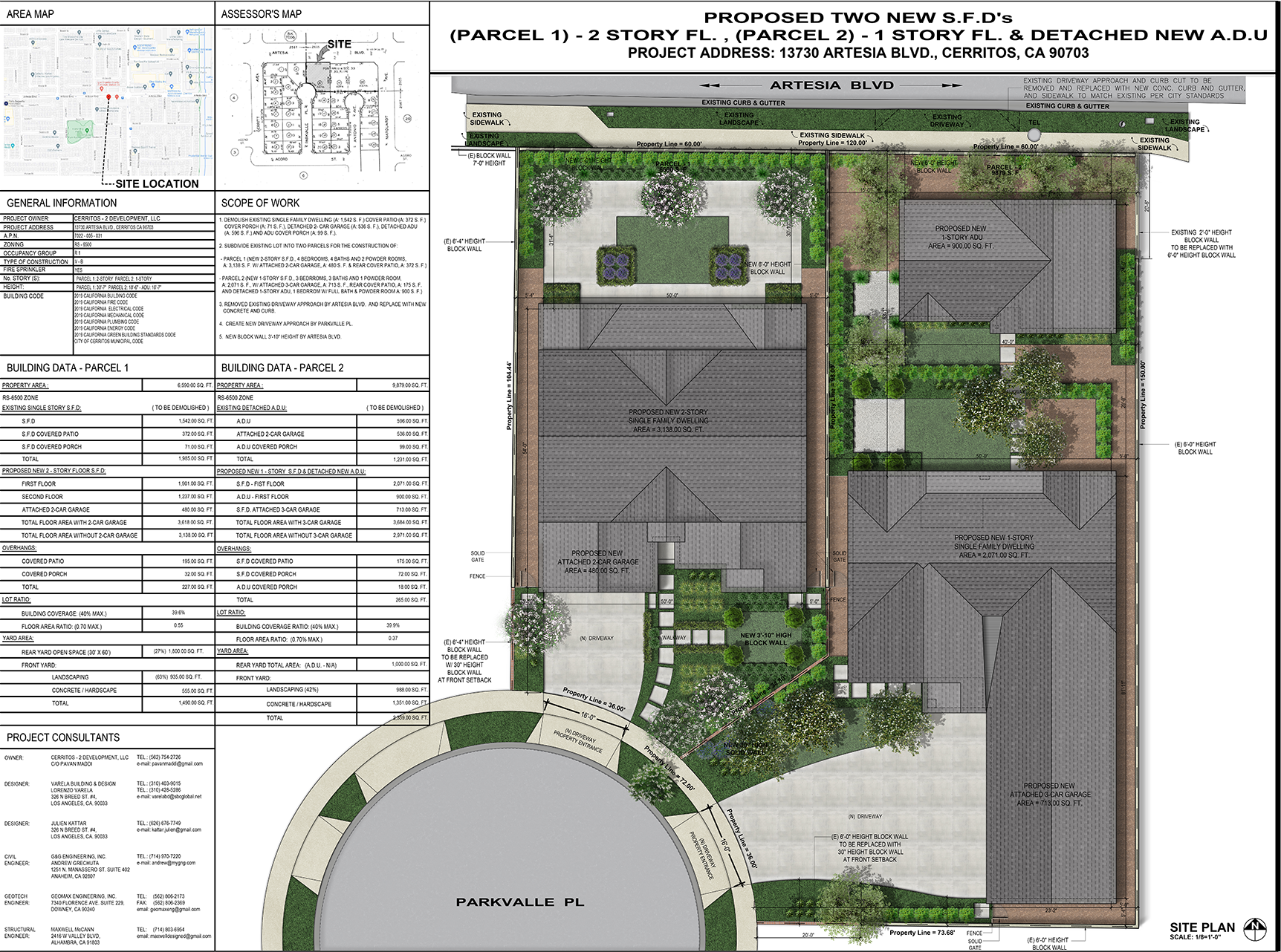 A.V-1.0 Site Plan (with dim)